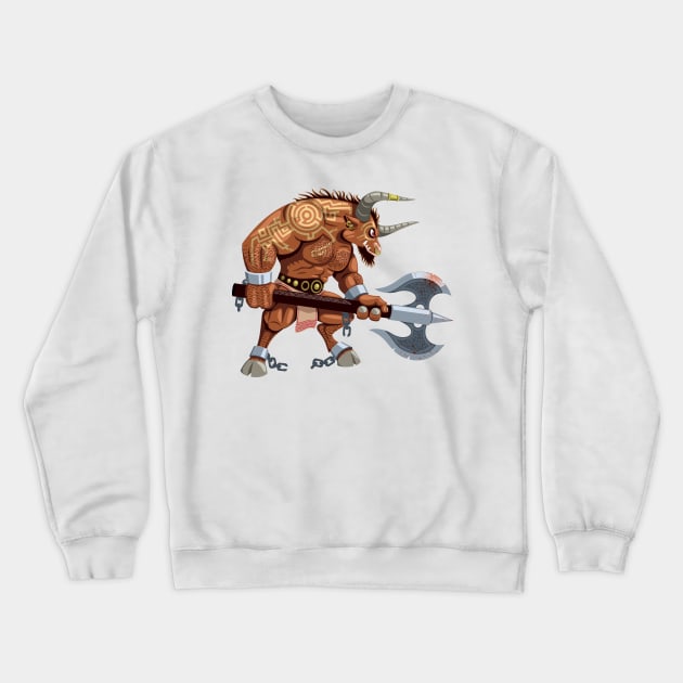 Minotaur Crewneck Sweatshirt by Malchev